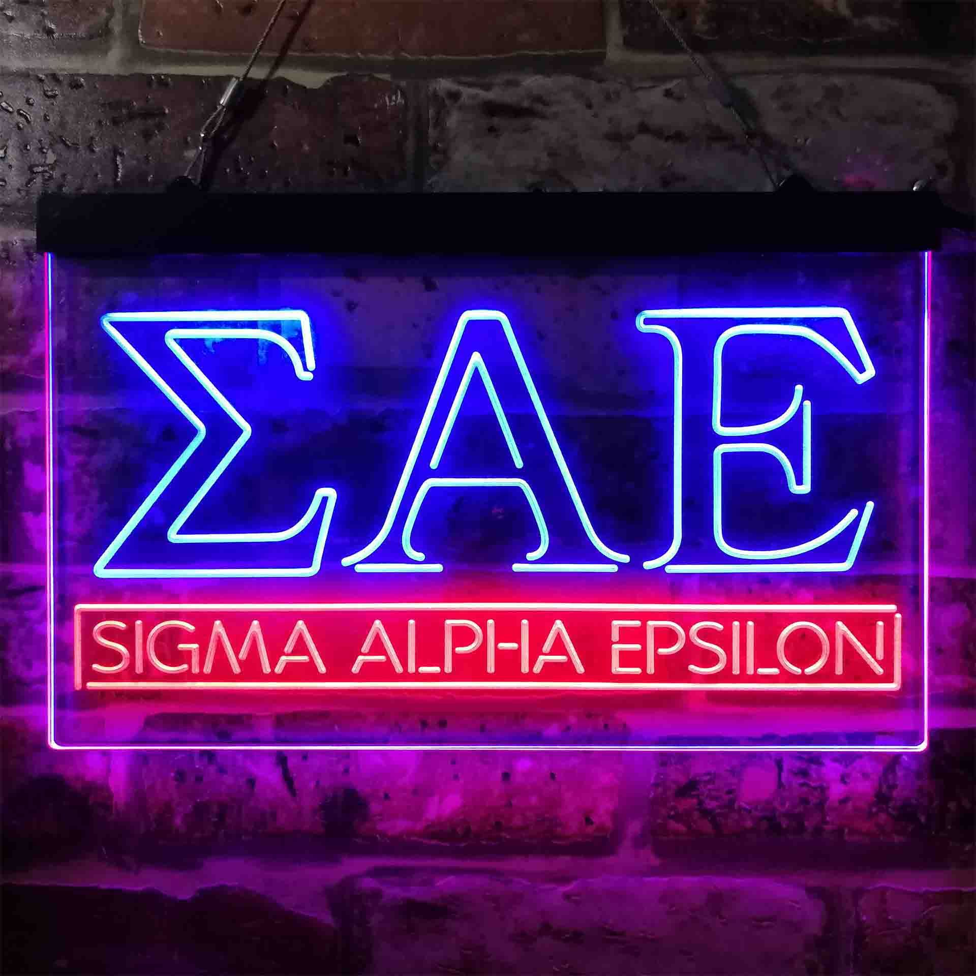 Sigma Alpha Epsilon Logo Dual LED Neon Light Sign